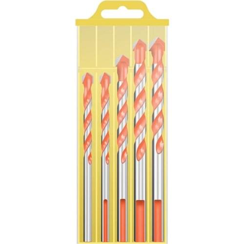 5pcs Triangle Multifunctional Drill Bits Set for Tile, Concrete, Brick, Glass, Plastic and Wood 6, 6, 8, 10, 12mm