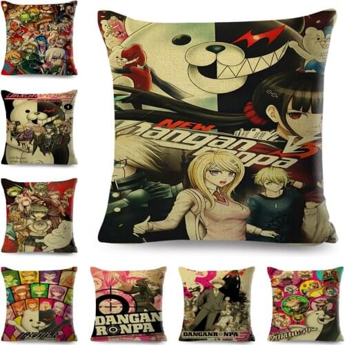 Danganronpa Kyouko Kirigiri Cushion Cover Decor Cartoon Japanses Anime Print Pillowcase Polyester Pillow Case for Sofa Home