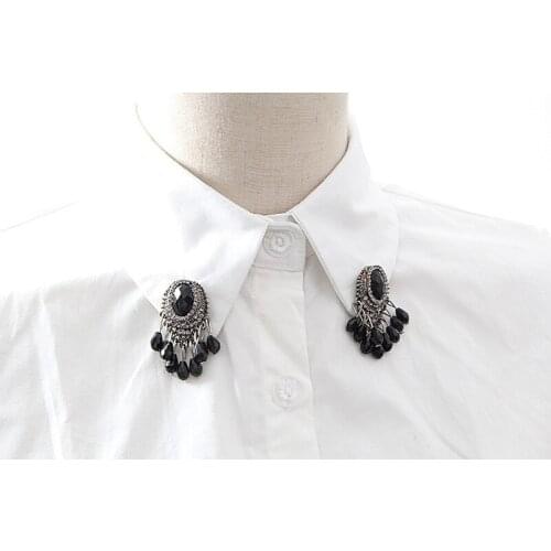 2016 New Arrival Solid White Shirt Fake Collar Women Decorative Elegant Cotton Detachable Shirt Collars round pointed collar