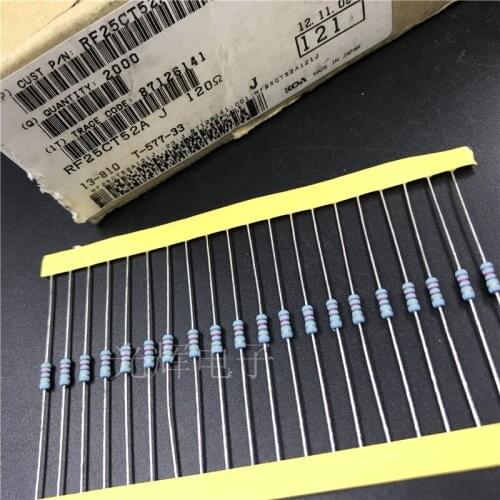 Original new 100% RF25CT52A121J 1/4W 120R 5% thick copper foot metal oxide film color ring resistance (Inductor)