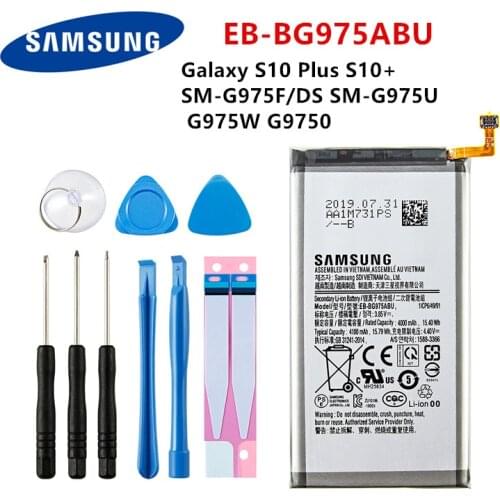 SAMSUNG Orginal EB-BG975ABU 4100mAh Battery For Samsung Galaxy S10 Plus S10+ SM-G975F/DS SM-G975U/W G9750 Mobile Phone +Tools