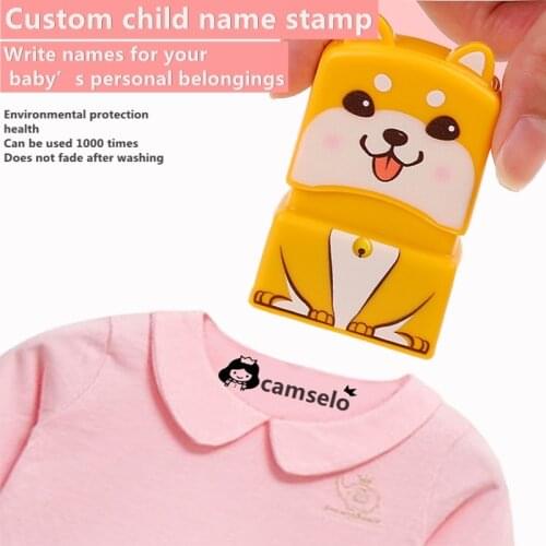 Cute cartoon childrens seal baby student clothes chapter custom school uniform name word waterproof wash not faded stamp