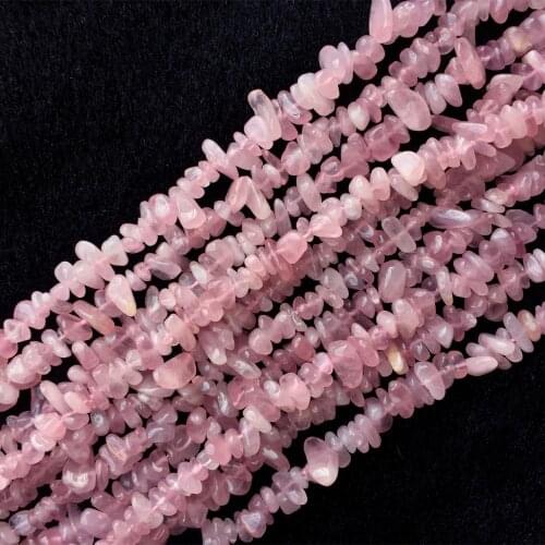 High Quality Natural Genuine Pink Crystal Madagascar Rose Quartz Semi-precious stones Nugget Chip Loose Beads Fit Jewelry 3x8mm