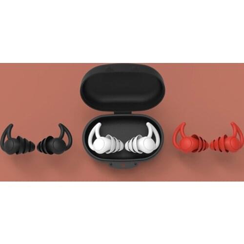 New 1Pair Soft Silicone Ear Plugs Tapered 2/3 Layers Travel Noise Reduction Earplugs Sleep Sound Insulation Ear Protector