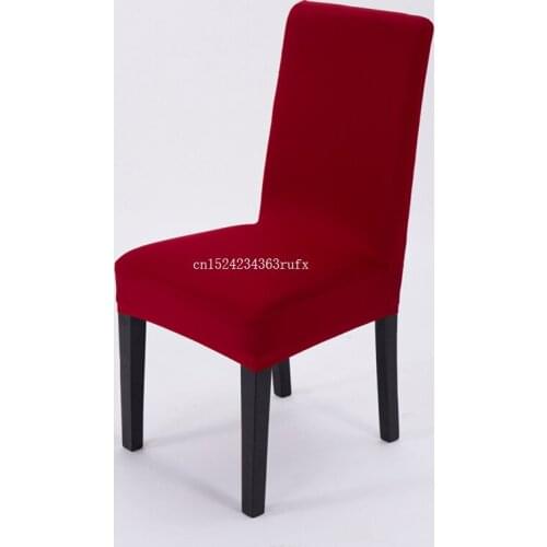100pcs Wedding Banquet Chair Covers Plain Color Chair Cover Spandex Stretch Elastic Pastoral Hotel Cover Dining Seat Cover