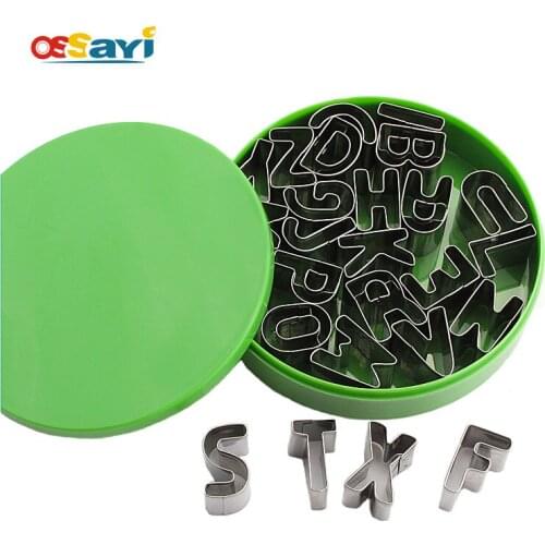 26Pcs Biscuit Mold Stainless Steel Letter Cookie Cutter Mold Kitchen DIY Tools Stainless Steel Baking Mold Cake Decorating Tools