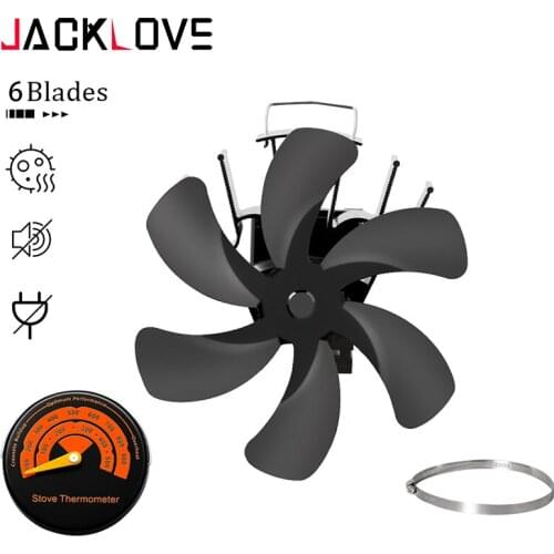 6 Blade Hanging Fireplace Fan Heat Powered Stove Fan Log Wood Burner Ecofan Quiet Home Fireplace Fan Efficient Heat Distribution
