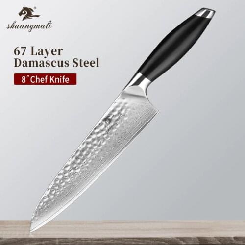 8 Inch Utility Chef Knife 67Layer Damascus Forged Steel Kitchen Chef Knives Home Cooking Cleaver Meat Chef Knife With G10 Handle