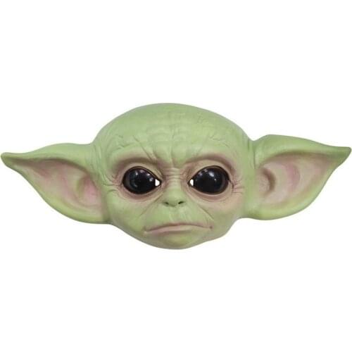 Disney Star Wars Mask Yoda Baby Cosplay Action Figure Hand Puppet Doll Yoda Latex Headgear Masquerade Mask Halloween Toys