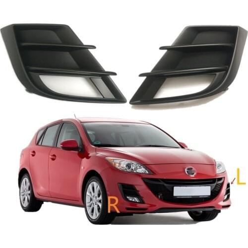 For Mazda 3 Axela Hatchback 2009-2013 Front Bumper Fog Light Hood Frame Grille Cover Fog Lamp Decorative Trim Shell