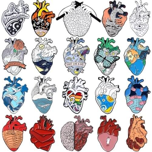 Cartoon Heart Modeling Enamel Pins Ocean Whale Spray Flower Butterfly Love Eyes Drawing Switch Brooch Fashion Jewelry Badge Gift