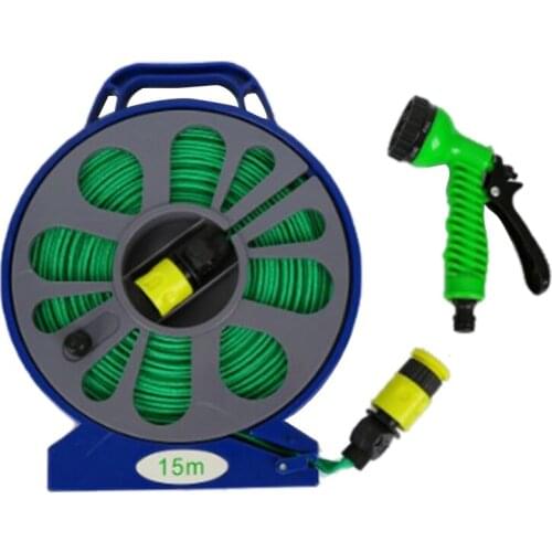 Hot 50FT Garden Outdoor Hose Pipe & Reel with Spray Nozzle Plants Watering