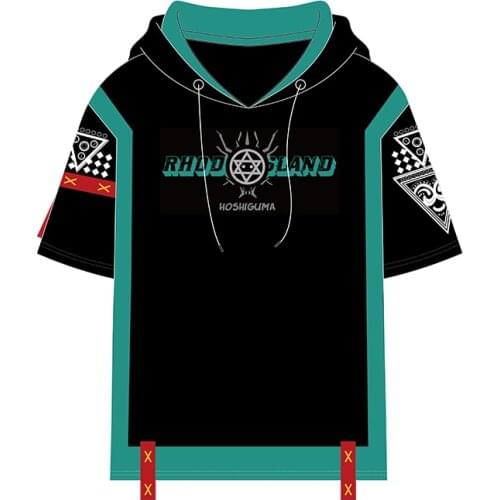 Game Arknights Hoshiguma short sleeve Hoodie Rhodes Island hoody T-shirt streetwear hoodies and sweatshirts