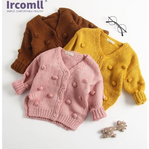 Ircomll Girls Sweater Toddler Girl Cotton Dot Cardigan For Girls Fall Clothes 2020 Knitted Sweater Infant Baby Girl Clothes 1-4Y