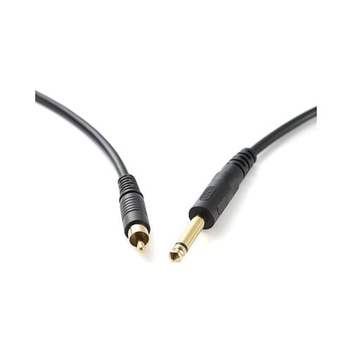 1/4" Dual 6.35mm Mono Male to RCA Male AUX Audio Convertor Adapter Cable 1.5m Lotus to 6.5 Audio Cable