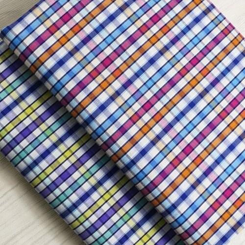 Plaid Cotton Fabric for shirt dress Geometric Lattice tissue Fabric Fashion Shirt Fabric
