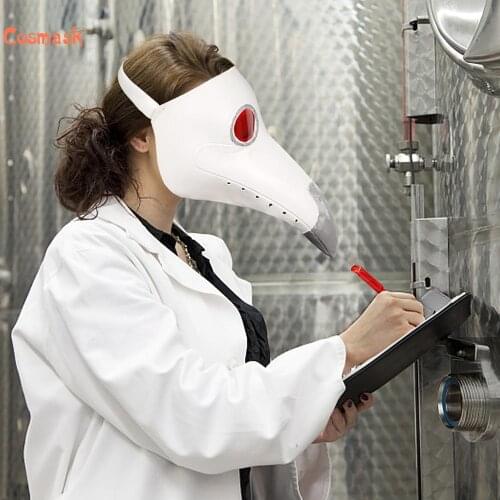 Cosmask Halloween Plague Bird Beak Mask Latex Punk Steam Halloween Cosplay Prop Plague Doctor Party Carnival Gothic Style