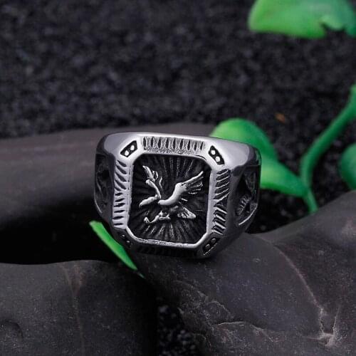 Europe and the United States fashion titanium steel jewelry men eagle ring