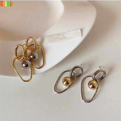 Kshmir 2020 fashion women pendant earrings contrast metal circular geometric tassel restoring ancient ways womens earrings