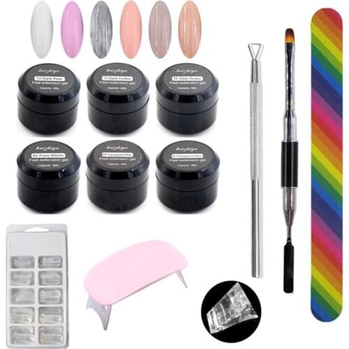 Poly Nail Extensions Gel Kits Nail Planer Molds Pusher Mini Phototherapy Lamp Set Manicure Tools M4YA