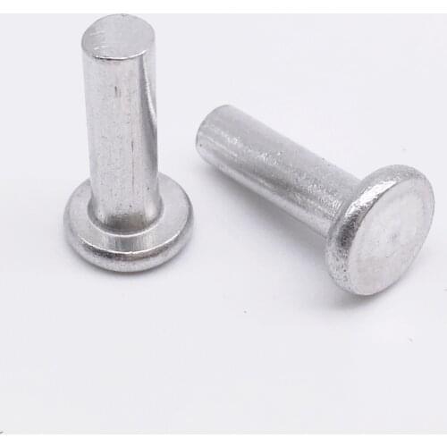 Wkooa Flat Head Solid Aluminum Rivets M4 x 6
