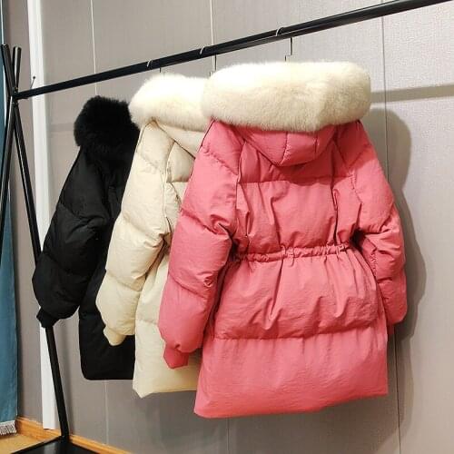 2020 new coats whom long hot style really heavy hair led the han edition accept waist thickening fashion long hooded