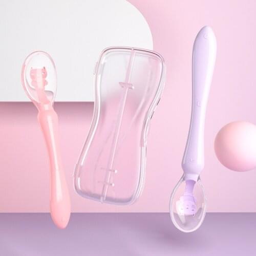 Kids Silicone Baby Soft Soup Spoon Healthy Infant Sensing Temperature Sucker Kichen Cooking Spoon Rice Spoon Children Tableware