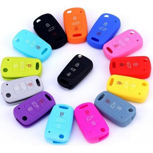 Silicone Car Key Flip Cover Case Remote Protector Bag Holder for Hyundai I30 I35