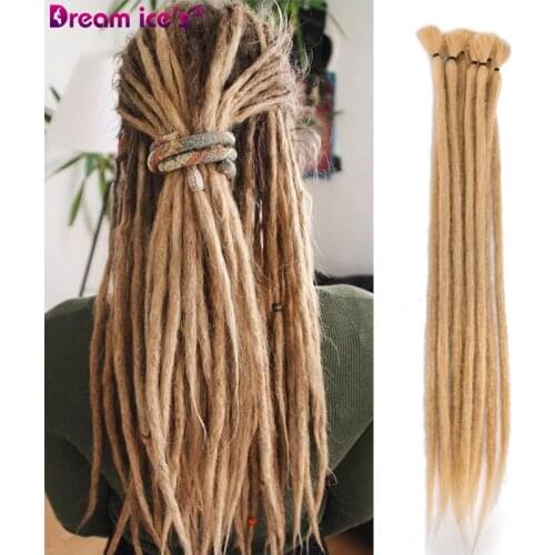 Handmade Dreadlocks Crochet Braiding Hair Extension Black Brown 613 Colors Synthetic Braids Natural Hair Extensions Dream Ice