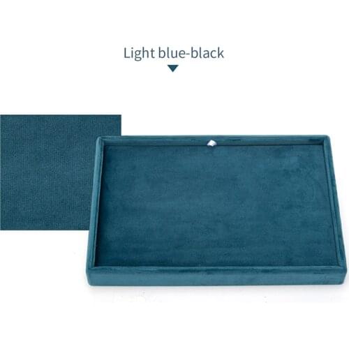 Light Blue Korean Velvet Double Sided Jewelry Display Empty Plate For Femal Earring Necklace Bracelet Jewellry Organizers Trays