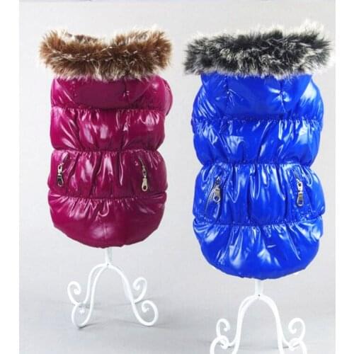 XS-3XL Pet clothes Winter warm Dog coat winter thick warm large dog down jacket PU pet dog down clothes coat hooded down jacket