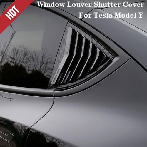 For Tesla Model Y 2021 Carbon Fiber Rear Triangular Window Glass Cover Trim