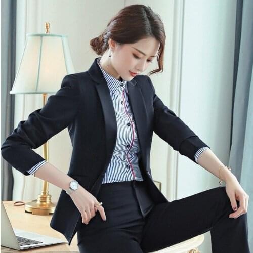 Ladies suit suit autumn and winter new slim suit company white-collar ol high-end suit overalls two-piece temperament women