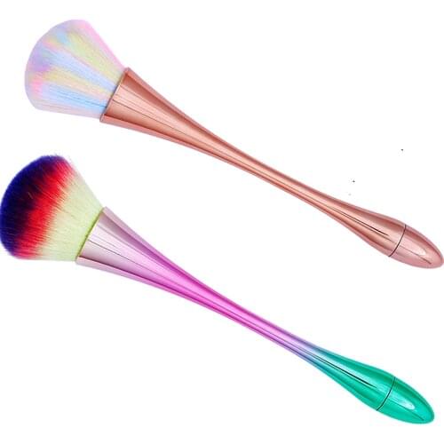 1pc Colorful Soft Nail Brush Dust Cleaning Brushes Nail Dust Brush Small Waist Makeup Brush Colorful Brush Nail Repair Brush C(2