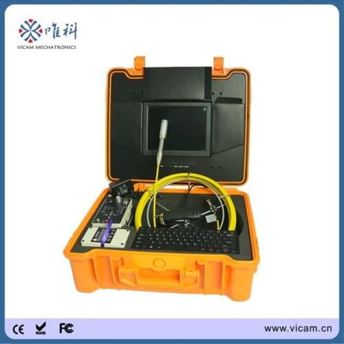 10'' HD LED 40m fibreglass push rod sewer inspection digital camera with DVR function and transmitter V10-3188DT