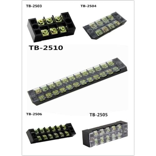 10PCS 600V 25A TB2503/2504/2505/2506/2510 Barrier Strip Terminal Block Wire Connector Terminal Board