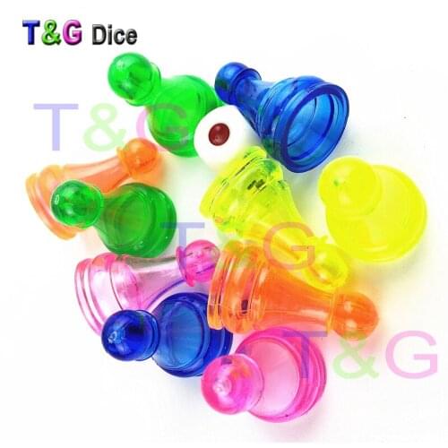 10pcs/set 34mm Beautymood Translucent Assorted Game Pawns/Clear Plastic Pawn for Poker Card/table