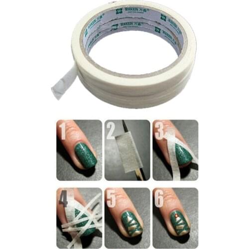 17m Fancy Stripe Tape Roll Nail Art Tips DIY Stickers White 0.5cm Manicure Tool
