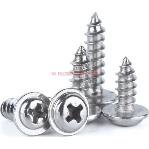 2021 Drywall Vis M2 M2.6 M3 M4 M5 304 Grade With Pad Stainless Steel Round Head / Pan Tapping Screws With Self-tapping Screw