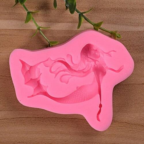 3D Cartoon Fondant Decoration Paste Chocolate Candy Molds Mermaid Girl Silicone Mold Baking Mould DIY Cake Decorating Tools HOT
