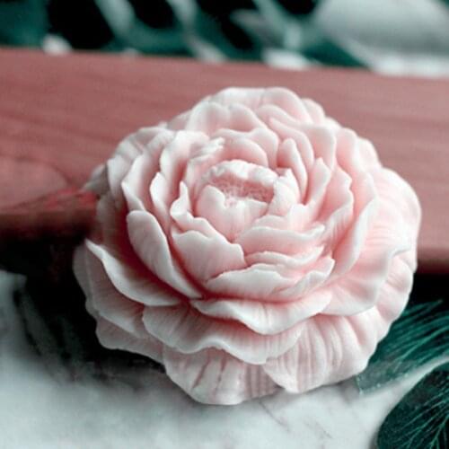 3D Peony Flower Soap Mold DIY Aromatherapy Candle Decorating Tools Cake Baking Mould Handmade Soap Molds Resin Crafts
