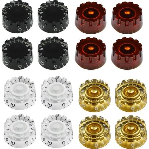 4pcs Electric Guitar Bass Tone Volume Control Knobs Knurled Guitar Volume Speed Knob Compatible with Electric Guitar