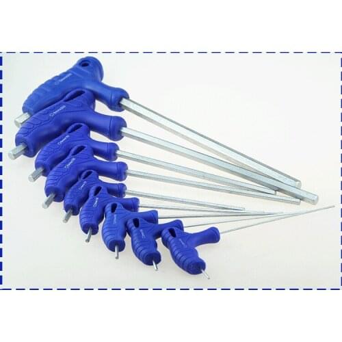 9PC T Handle Hex Allen Key Wrench Set Ball Head Flat head Wrench 1.5mm-10mm or Auto Bike Motorycle Hand Tools Set
