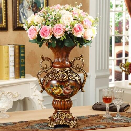 European large vase fruit tray tissue box ashtray retro home set resin ornaments creative decorations