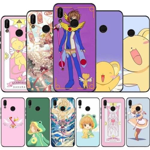 Variety Sakura black soft Phone Case for huawei P40 P30 P20 P10 Pro lite P9 Lite nova 4E 6SE Psmart 2019 Y6 9 Prime