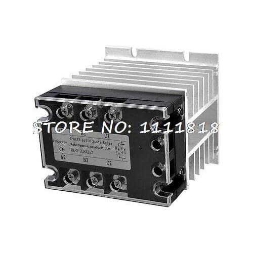 DC-AC 25A 5-32VDC/ 380VAC Three Phase SSR Solid State Relay w Aluminum Heat Sink