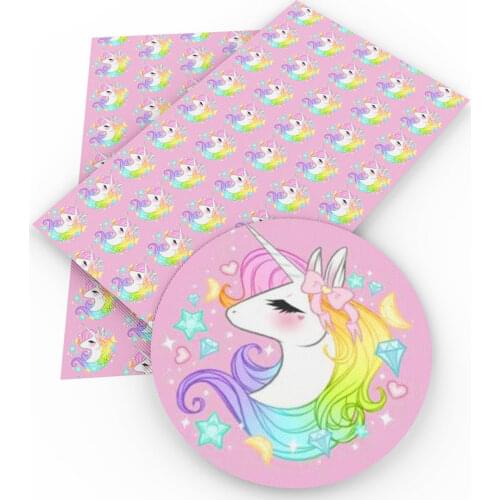 David angie 20*33cm Cute Animals Printed Faux Synthetic Leather,DIY Handmade Hair Bow Handbags Phone Cover Materials,1Yc5028