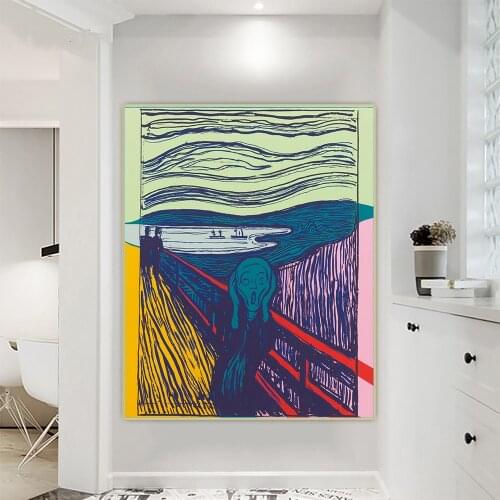 Citon Andy Warhol《The Scream.1984》Pop Art Canvas Oil Painting Art Poster Decorative Print Picture Wall Decor Home Decoration
