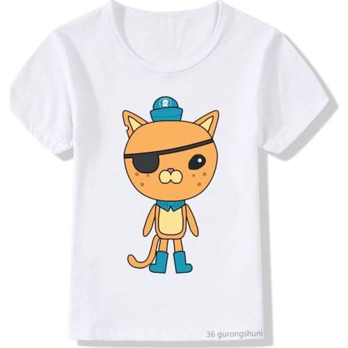 Kawaii Baby Children Clothing Cute Boy T-shirt Anime Octopus Cartoon Pattern T Shirt Suitable for Summer Kids Pure Cotton