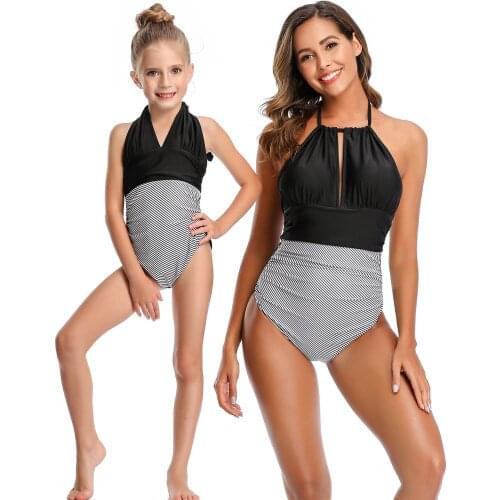 Fashion Swimwear Women One Piece Swimsuit Bathing Suit Women Plus Size Badpak Swim Suit Sexy Bikini Parent-child Patchwork Sling